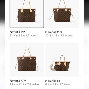 Louis Vuitton CHART - SHARE ONLY PLEASE!  Neverfull Tote Sizes !